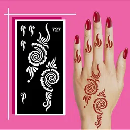 VOORKOMS Floral Mehndi Stencil Sticker-picture-36