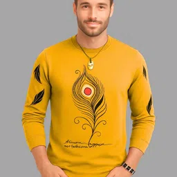 TICOSS Graphic Printed Long Sleeves Round Neck Cotton Regular Fit Casual T-shirt-picture-10