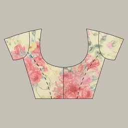 Meena Bazaar Floral Printed Saree With Blouse Piece image 5