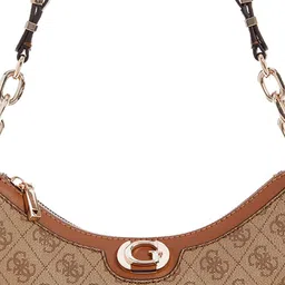 GUESS Women Brand Logo Printed Half Moon Shoulder Bag image 5