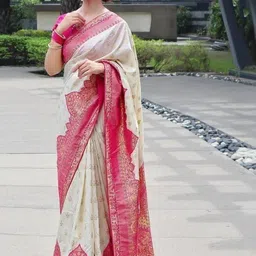 AAVEE Woven Design Zari Art Silk Banarasi Saree image 3