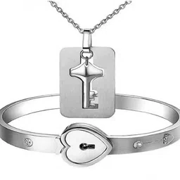 Lila Silver-Plated Lock & Key Jewellery Set-picture-32