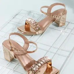 Simplex Footwear Women Shimmering Block Heels image 5
