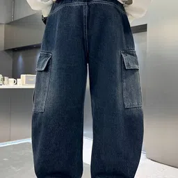 LULU & SKY Boys High-Rise Utility Cargo Jeans image 4