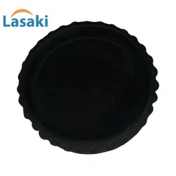 LASAKI Bubble 2Pcs Black Ceramic Lightweight Round Big Flower Planter Trays image 4