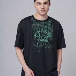 OUTLAWS Men Graphic Printed Round Neck Oversized Cotton T-shirt-picture-26