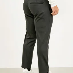The Pant Project Men Checked Comfort Slim Fit Wrinkle Free Trousers image 4