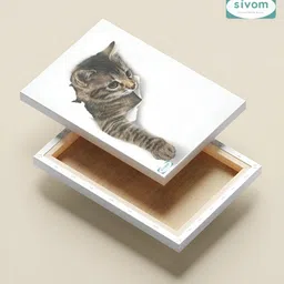 SIVOM White & Grey Tomcat Canvas Painting Wall Art image 3