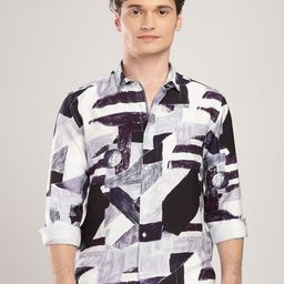 THE BEETEL HOUSE Men Nylon Abstract Print Regular Slim Fit Casual Shirt-picture-8