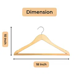SuperGeneriX Beige 10-Pcs Wooden Clothes Open Ended Hangers image 2