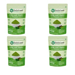 HerbsLand Set Of 4 Neem Leaf Powder Mack ForSkin Purification & Blemish Removal- 400g Each image 1