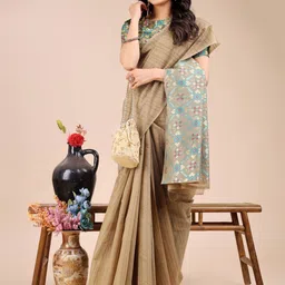 Astita Striped Woven Design Zari Saree image 3