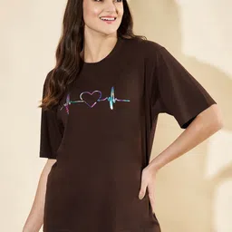 Slenor Women Typography Printed Pure Cotton T-shirt-image-49