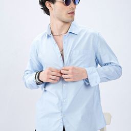 VASTRADO Men Classic Fit Solid Spread Collar Cotton Casual Shirt-picture-25