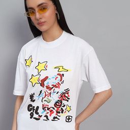 GRIFFEL Women Printed Pure Cotton T-shirt-picture-15