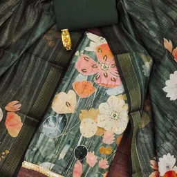 HERE&NOW Floral Embroidered Beads And Stones Unstitched Dress Material-image-50
