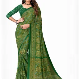 KANOODA Ethnic Motifs Printed Pure Georgette Saree-image-65