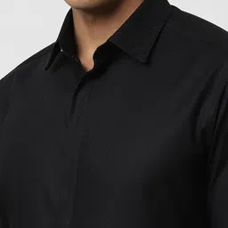 van heusen V Dot Men Spread Collar Geometric Printed Cotton Slim Fit Formal Shirt image 2