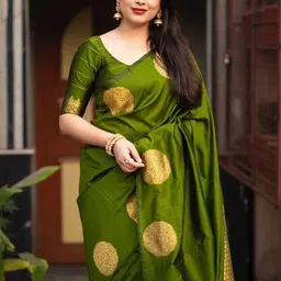 Vastravatika Ethnic Motifs Woven Design Zari Heavy Work Kanjeevaram Saree image 2