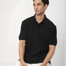 R&B Men Polo Collar Self-Design T-shirt image 1