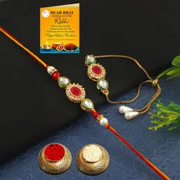 Tanusha Jewels Bhaiya Bhabhi Multicoloured Rakhi Gift Set-picture-49
