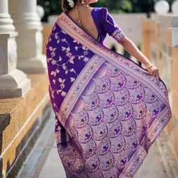 KALINI Woven Design Zari Banarasi Saree image 3