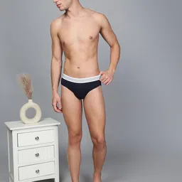 Mast & Harbour Pack Of 2 Mid-Rise Basic Briefs MnH_001_BRF_NB_BLK_2PC image 2