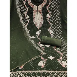 VARNI FABRICS Printed Silk Georgette Semi-Stitched Dress Material image 3