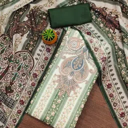 HERE&NOW Floral Printed Sequinned Unstitched Dress Material-picture-48