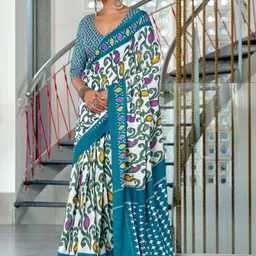 KALINI Ethnic Motifs Handloom Block Print Saree-picture-25