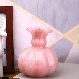 TAYHAA Peach Ruffled Glass FlowerVases-picture-20