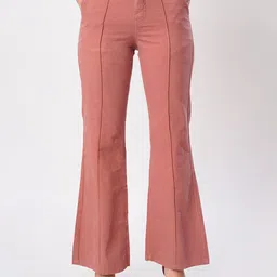 Roadster Women Solid Flared High-Rise Cotton Trouser-picture-26