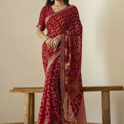 SANISA Bandhani Poly Georgette Bandhani Saree-picture-18