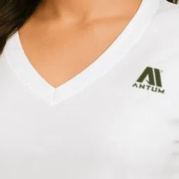 ANTUM Brand Logo Printed V-Neck Cotton T-shirt image 2