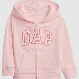 GAP Girls Applique Logo Relaxed Fit Hooded Sweatshirt image 2