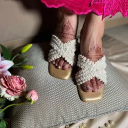 SANDAL STORIES Embellished PU Party Block Sandals image 3