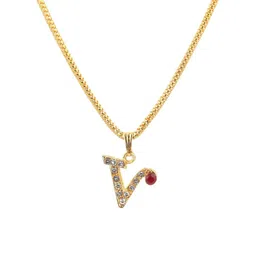 Lucents Unisex Stainless Steel Artificial Stones Studded Quirky Pendant image 3