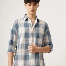 British Club Men Standard Tartan Checks Opaque Checked Casual Shirt-picture-42