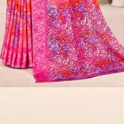 KALINI Floral Printed Saree With Unstitched Blouse Piece image 3