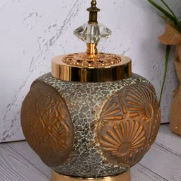 AARVI DECOR STUDIO Brown Antique Decorative Ceramic Reverie Vase-picture-23