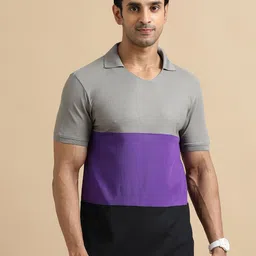 ECOLINE Clothing Men Antimicrobial Colourblocked Polo Collar T-shirt-picture-53