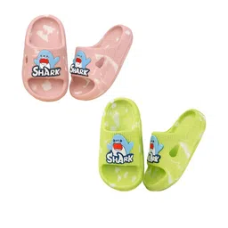 ONFEET Unisex Kids Set Of 2 Baby Shark Printed Colourblocked EVA Sliders-picture-23