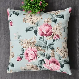 The Home Story Blue & Green 2 Pieces Floral Printed Square Cushion Covers image 5