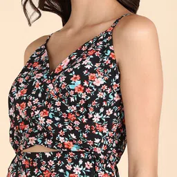 DODO & MOA Floral Print Georgette Fit & Flare Dress image 2