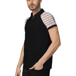 BEYOU FASHION Men Striped Polo Collar T-shirt image 4