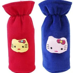 da anushi Soft Plush Stretchable Baby Feeding Bottle Cover Easy to Hold Strap With Cute Animated Cartoon|Suitable for 130-250 Ml Feeding Bottle(Dark Blue-Dark Red)-picture-14