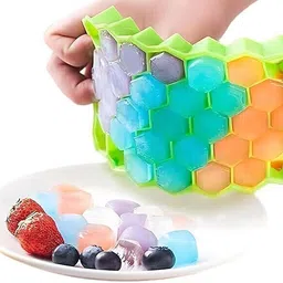 fzonemall silicone ice cube tray for freezer,37 cavity ice cube Green Silicone Ice Cube Tray image 3