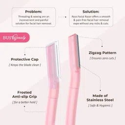 busy beauty Everyday Face Razor Painless Hair Remover for Brows, Upper Lips, Chin, Forehead, Women image 2