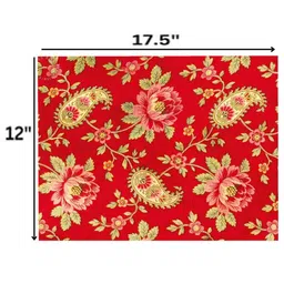 ambbi collections Florals Red (12 x 17.5) Satin (Set of 6) Placemats image 3