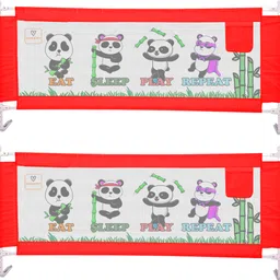kiddery PANDA PRINTED BEDRAIL SAFETY GUARD BEDGUARD SAFETY BEDRAILS FOR KIDS |PACK OF 2|-picture-27
